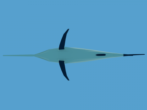 low poly cartoon swordfish Model 3D
