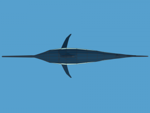 low poly cartoon swordfish Model 3D