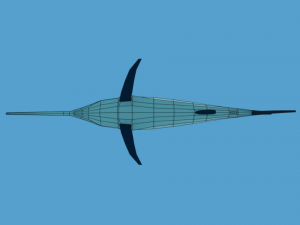 low poly cartoon swordfish Model 3D