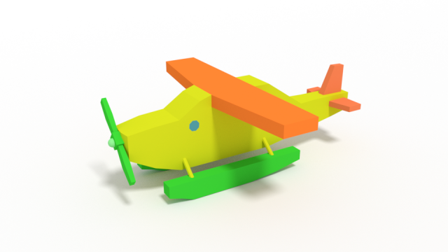 low poly cartoon hydroplane toy Modello 3D .c4d .max .obj .3ds .fbx .stl .blend 