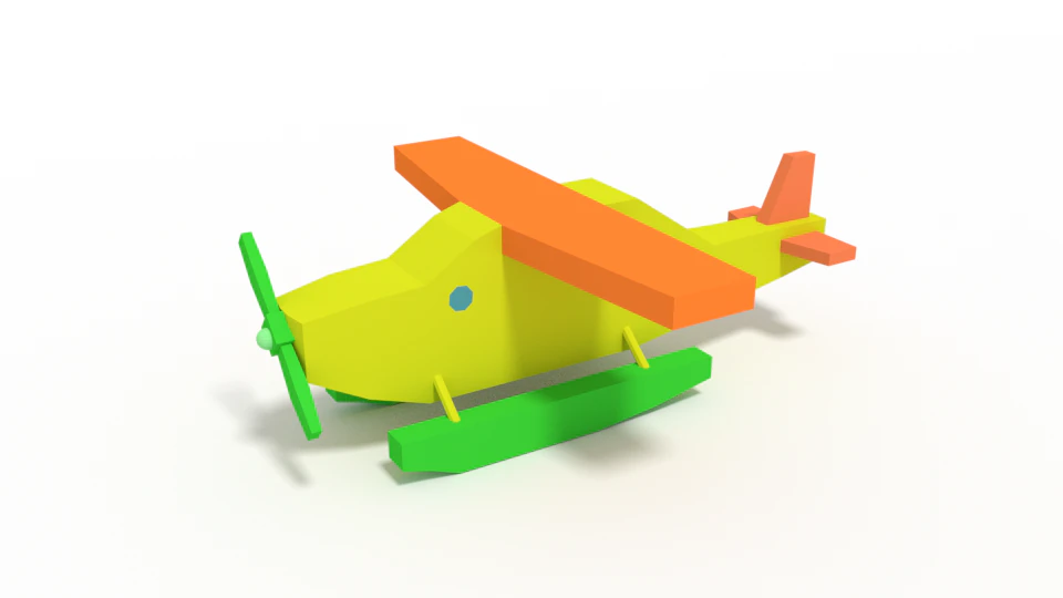 low poly cartoon hydroplane toy 3D Model .c4d .max .obj .3ds .fbx .stl .blend 