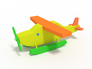 low poly cartoon hydroplane toy 3D Model