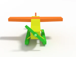low poly cartoon hydroplane toy 3D Model