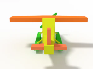 low poly cartoon hydroplane toy 3D Model