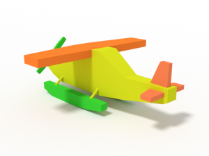 low poly cartoon hydroplane toy Modello 3D