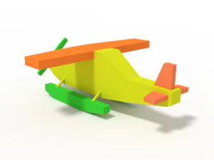low poly cartoon hydroplane toy 3D Model