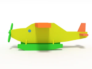 low poly cartoon hydroplane toy 3D Model