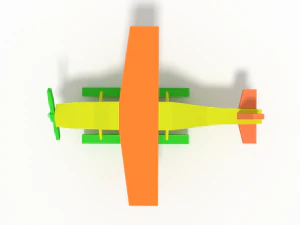low poly cartoon hydroplane toy 3D Model