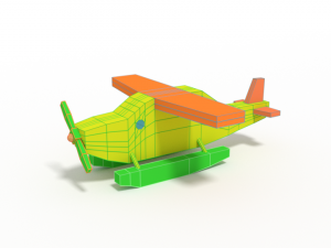 low poly cartoon hydroplane toy Modello 3D