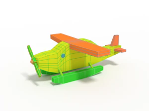 low poly cartoon hydroplane toy 3D Model