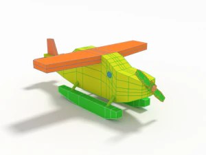 low poly cartoon hydroplane toy 3D Model