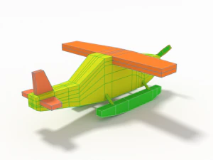 low poly cartoon hydroplane toy 3D Model