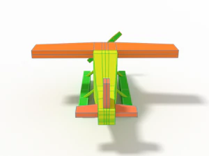 low poly cartoon hydroplane toy 3D Model