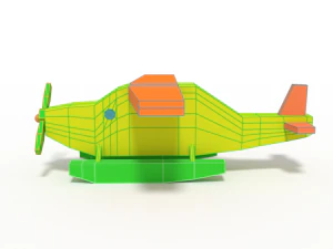 low poly cartoon hydroplane toy 3D Model