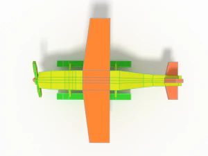 low poly cartoon hydroplane toy 3D Model