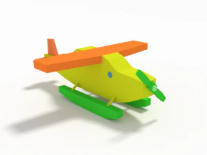 low poly cartoon hydroplane toy 3D Model