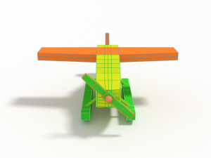 low poly cartoon hydroplane toy Modello 3D