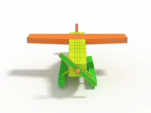 low poly cartoon hydroplane toy 3D Model