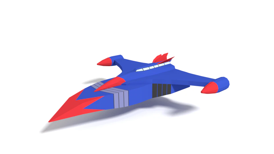low poly cartoon god phoenix spaceship 3D Model .c4d .max .obj .3ds .fbx .stl .blend 