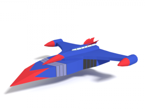 low poly cartoon god phoenix spaceship 3D 模型