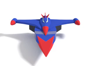 low poly cartoon god phoenix spaceship 3D Model