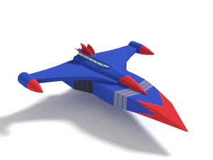 low poly cartoon god phoenix spaceship 3D Model