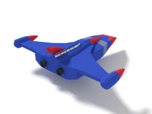 low poly cartoon god phoenix spaceship 3D Model