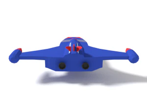 low poly cartoon god phoenix spaceship 3D Model