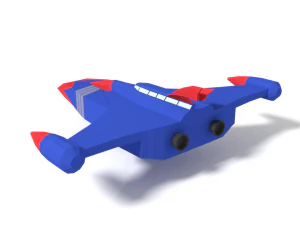 low poly cartoon god phoenix spaceship 3D Model