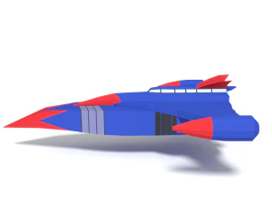 low poly cartoon god phoenix spaceship 3D Model