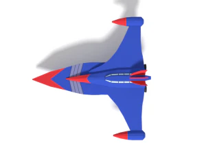 low poly cartoon god phoenix spaceship 3D Model
