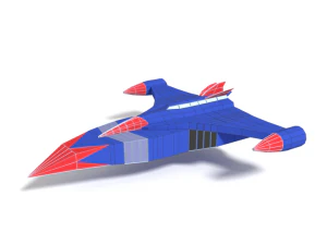 low poly cartoon god phoenix spaceship 3D Model