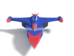 low poly cartoon god phoenix spaceship 3D Model