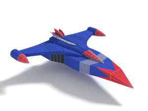 low poly cartoon god phoenix spaceship 3D Model