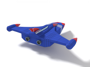 low poly cartoon god phoenix spaceship 3D Модель