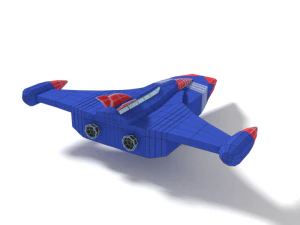 low poly cartoon god phoenix spaceship 3D Model
