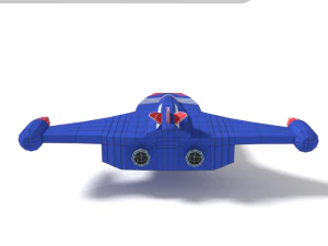 low poly cartoon god phoenix spaceship 3D Model