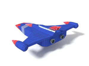 low poly cartoon god phoenix spaceship 3D Model
