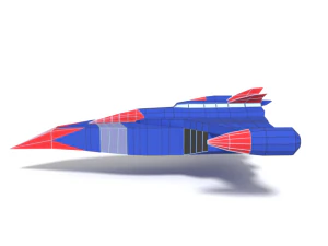 low poly cartoon god phoenix spaceship 3D Model