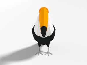 low poly cartoon toucan bird 3D Model