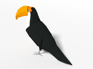 low poly cartoon toucan bird 3D Model