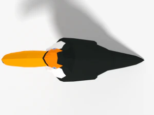 low poly cartoon toucan bird 3D Model