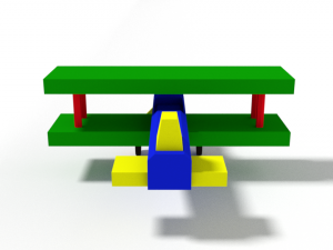 low poly cartoon biplane toy Modello 3D