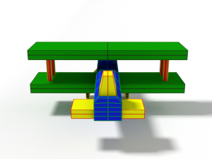 low poly cartoon biplane toy Modello 3D