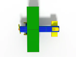 low poly cartoon biplane toy 3D Model