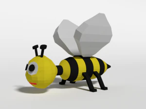 Low-Poly-Cartoon-Bienenspielzeug 3D Modell
