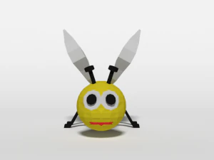 low poly cartoon bee toy 3D Model