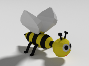 low poly cartoon bee toy 3D 모델