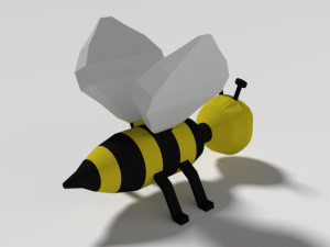low poly cartoon bee toy 3D 모델