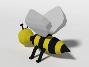 low poly cartoon bee toy 3D Model